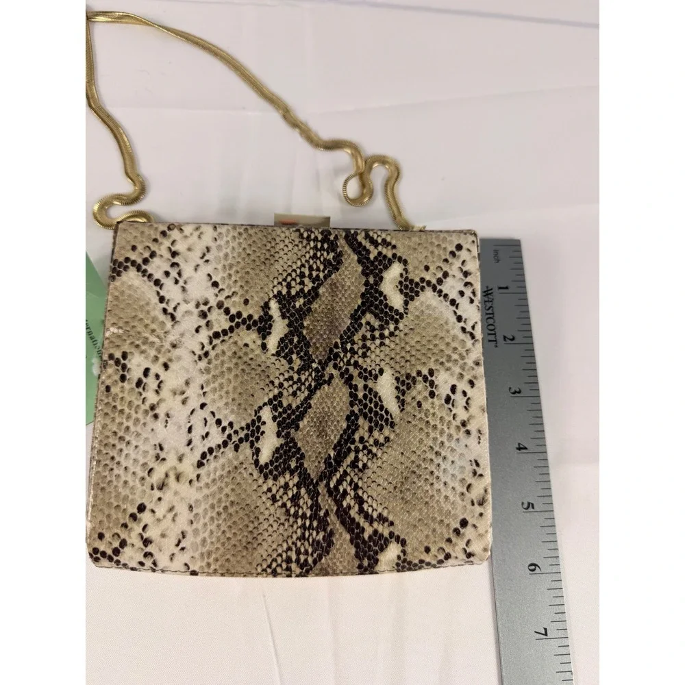 The Limited Box Clutch Small Black White Snakeskin Gold Crossbody Chain Bag